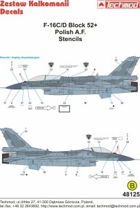 Techmod 48125 F-16 C/D Stencils 1/48