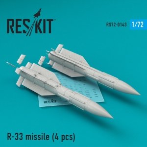 RESKIT RS72-0143 R-33 MISSILES (4 PCS) 1/72