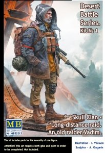 Master Box 35213 Pоst-apocalyptic fiction. Desert Battle Series.  Skull Clan – Long-distance raid. Kit №1. An old raider. Vadim  1/35