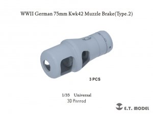 E.T. Model P35-308 WWII German 75mm Kwk42 Muzzle Brake Type.2 ( 3D Print ) 1/35
