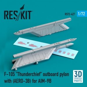 RESKIT RS72-0427 F-105 THUNDERCHIEF OUTBOARD PYLON (AERO-3B) FOR AIM-9B (3D PRINTED) 1/72