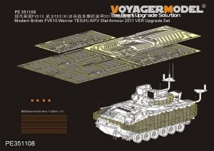 Voyager Model PE351108  Modern British FV510 Worrior TES(H) AIFV Slat Armour 2011 VER Upgrade Set（For MENG SS-017） 1/35