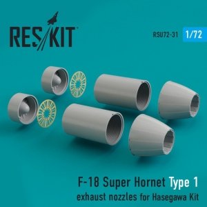 RESKIT RSU72-0031 F-18 Super Hornet Type 1 exhaust nozzles for Hasegawa 1/72
