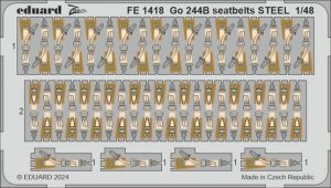 Eduard FE1418 Go 244B seatbelts STEEL ICM 1/48