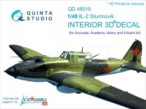 Quinta Studio QD48010 IL-2 3D-Printed & coloured Interior on decal paper (for Accurate/Italery/Academy/Eduard kits) 1/48
