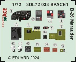 Eduard 3DL72033 B-26 Marauder SPACE EDUARD, HASEGAWA 1/72