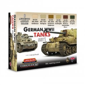 Lifecolor CS01 Acrylic paint set German Tanks WWII Set 1 6x22ml