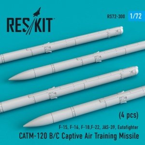 RESKIT RS72-0300 CATM-120 B/C Captive Air Training Missile (4 pcs) 1/72