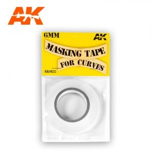 AK Interactive AK9125 MASKING TAPE FOR CURVES 6 MM. 18 METERS LONG.