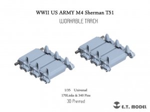 E.T. Model P35-085 WWII US ARMY M4 Sherman T51 Workable Track (3D Printed) 1/35