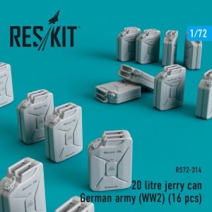 RESKIT RS72-0314 20 LITRE JERRY CAN - GERMAN ARMY (WWLL) (16 PCS) 1/72