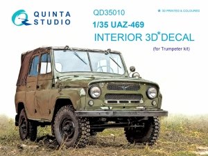 Quinta Studio QD35010 UAZ 469 3D-Printed & coloured Interior on decal paper (for Trumpeter kit) 1/35