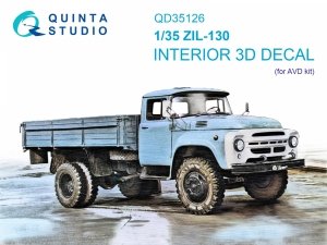 Quinta Studio QD35126 ZIL-130 3D-Printed coloured Interior on decal paper (AVD) 1/35