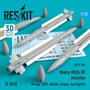 RESKIT RS72-0362 MATRA MICA RF MISSILES (4 PCS) 1/72