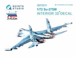 Quinta Studio QD72011 Su-27SM 3D-Printed & coloured Interior on decal paper (for Zvezda kit) 1/72