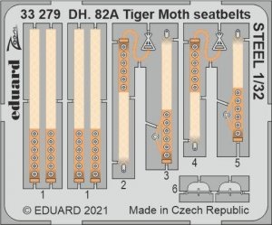 Eduard 33279 DH. 82A Tiger Moth seatbelts STEEL ICM 1/32