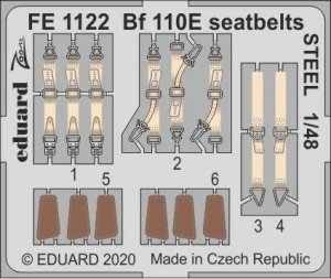 Eduard FE1122 Bf 110E seatbelts STEEL 1/48 DRAGON