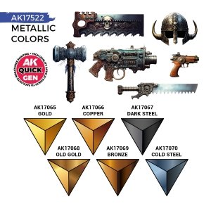 AK Interactive AK17522 METALLICS – QUICK GEN SET 6x18ml