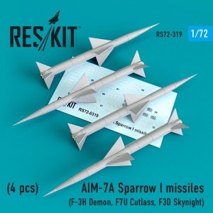 RESKIT RS72-0319 AIM-7A SPARROW I MISSILES (4PCS) 1/72