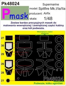 P-Mask PK48024 SUPERMARINE SPITFIRE MK.I/II/IIA (AIRFIX) (1:48)