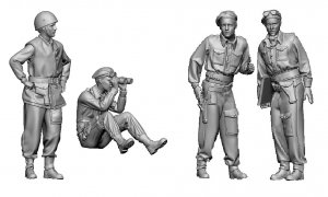 Glowel Miniatures 72005 British Tank Crew 1944-1945 (4 Figures, 3D Printed) 1/72