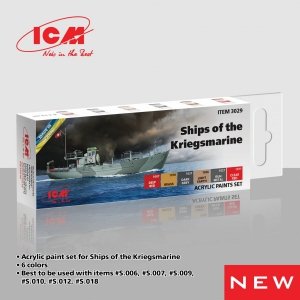 ICM 3029 Аcrylic paints set for ships of the Kriegsmarine 6x12ml