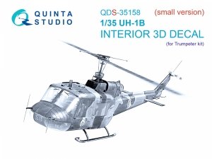 Quinta Studio QDS-35158 UH-1B 3D-Printed & coloured Interior on decal paper (Trumpeter) (Small version) 1/35