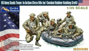 Gecko Models 35GM0060 US Navy Seals Team In Action Circa 90s (w/ Combat Rubber Raiding Craft) 1/35