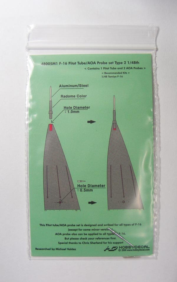 HobbyDecal MT48005V1 F-16 Pitot tube set Type 2 for Tamiya 1/48