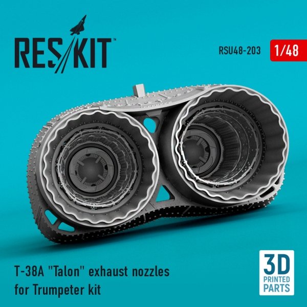 RESKIT RSU48-0203 T-38A &quot;TALON&quot; EXHAUST NOZZLES FOR TRUMPETER KIT (3D PRINTED) 1/48