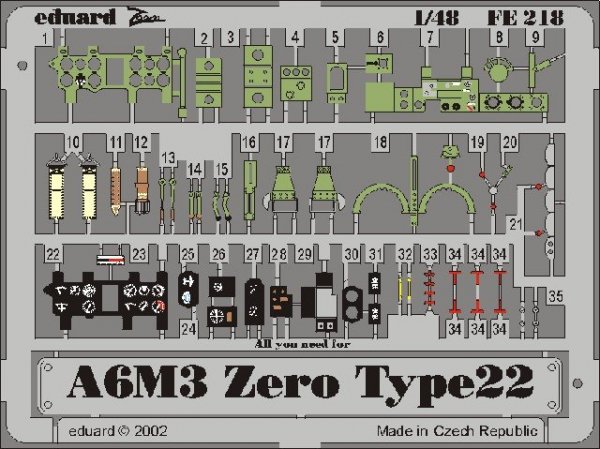 Eduard FE218 A6M3 Zero type 22 1:48 Hasegawa