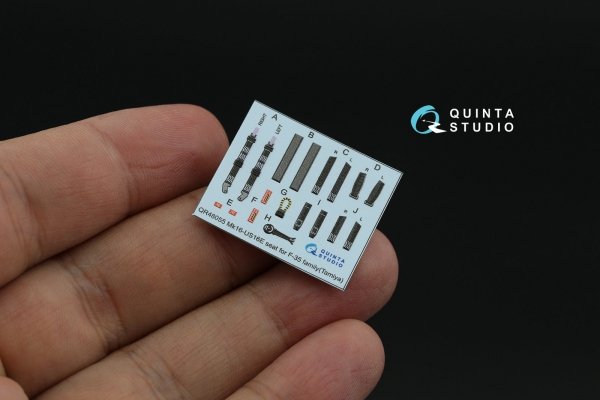 Quinta Studio QD48440 F-35B 3D-Printed &amp; coloured Interior on decal paper (Tamiya) 1/48
