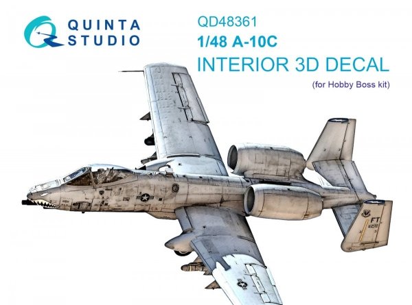 Quinta Studio QD48361 A-10C 3D-Printed &amp; coloured Interior on decal paper (Hobby Boss) 1/48