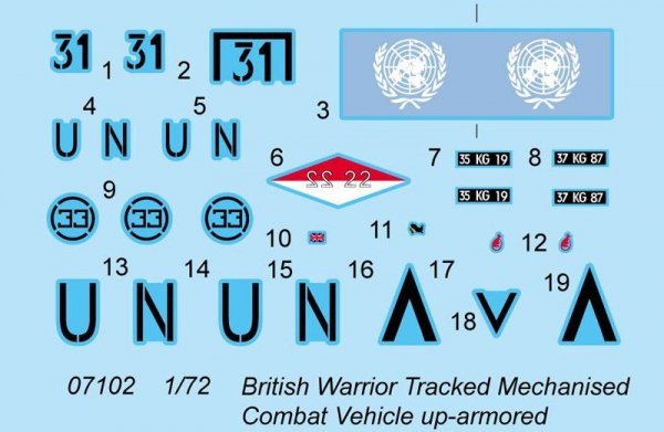 Trumpeter 07102 British Warrior Tracked Mechanised Combat Vehicle up-armored (1:72)