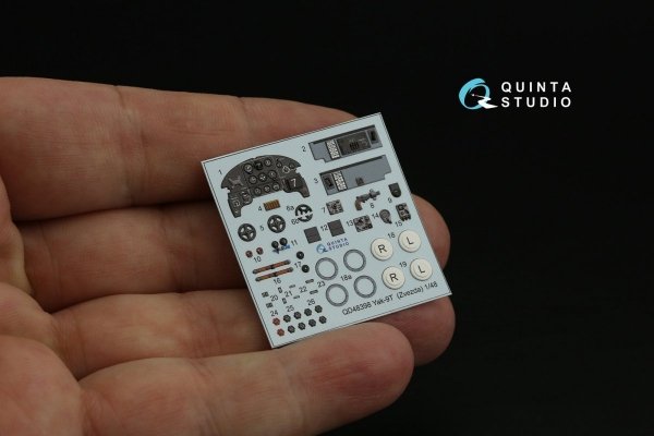 Quinta Studio QD48398 Yak-9T 3D-Printed &amp; coloured Interior on decal paper (Zvezda) 1/48