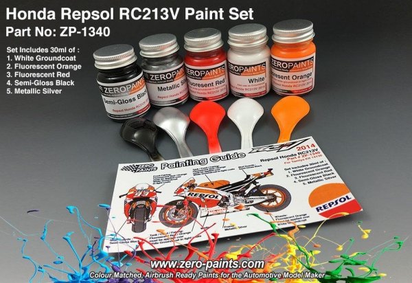 Zero Paints ZP-1340 Repsol Honda RC213V 2014 Paint Set 5x30ml