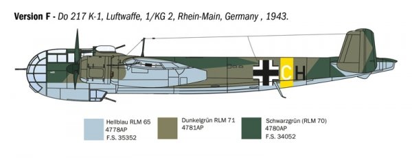 Italeri 1488 DO 217 K-1/K-2 with FRITZ X 1/72