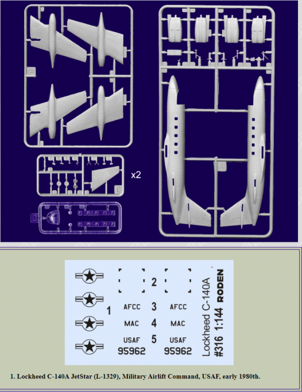 Roden 316 Lockheed C-140A JetStar 1/144