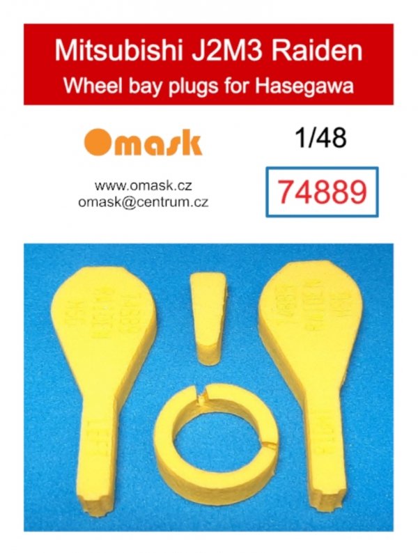 Omask 74889 Mitsubishi J2M3 Raiden wheel bay plugs (for Hasegawa) 1/48