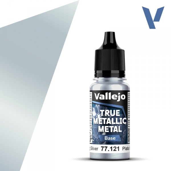 Vallejo 77121 Sterling Silver - True Metallic Metal - Base 18ml
