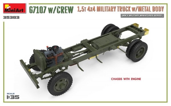 MiniArt 35383 G7107 w/CREW 1,5t 4X4 CARGO TRUCK w/METAL BODY 1/35