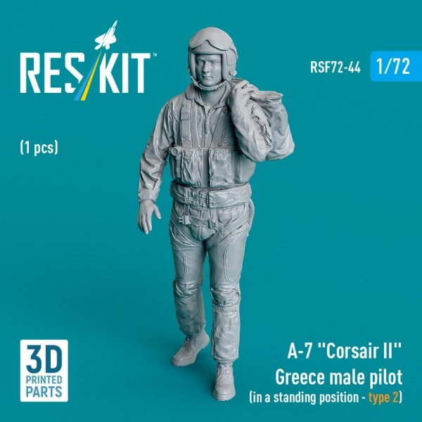 RESKIT RSF72-0044 A-7 "Corsair II" Greece male pilot (in a standing position - type 2) (1 pcs) (3D Printed) (1/72)