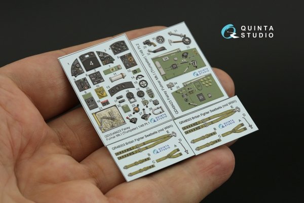 Quinta Studio QD48423 Fairey Fulmar Mk.I 3D-Printed &amp; coloured Interior on decal paper (Trumpeter) 1/48