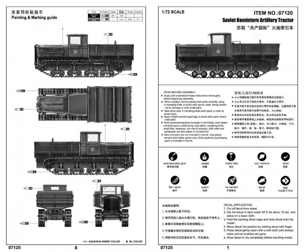 Trumpeter 07120 Soviet Komintern Artillery Tractor 1/72