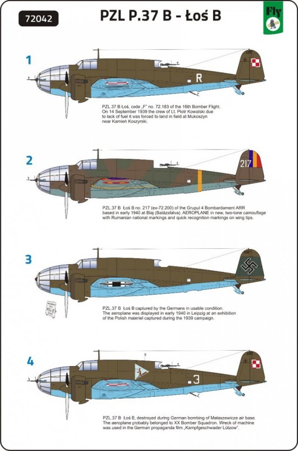 Fly 72042 PZL.37 B Łoś Polish Medium Bomber (1:72)