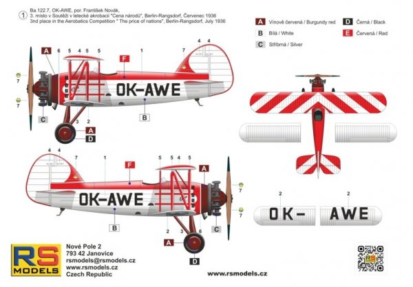 RS Models 94028 Avia Ba. 122.7 Berlin 1936 1/72
