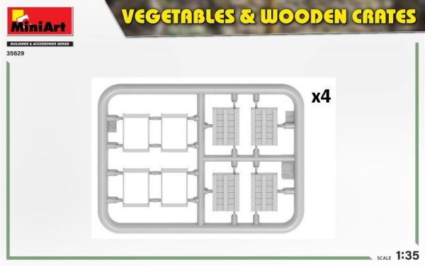 MiniArt 35629 VEGETABLES &amp; WOODEN CRATES 1/35
