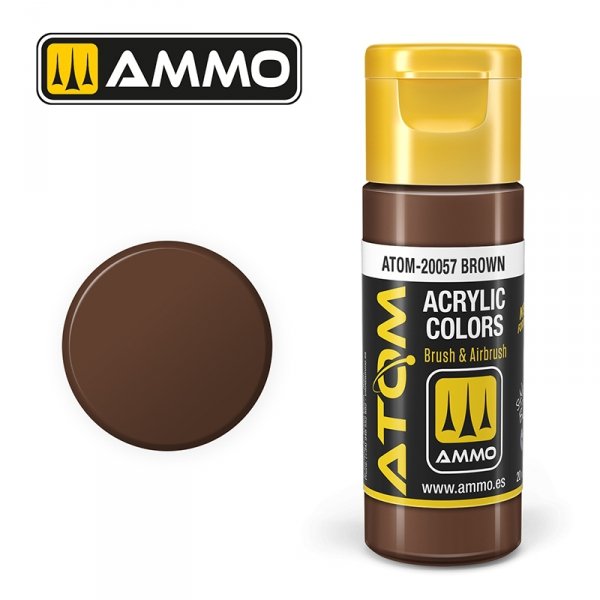 AMMO of Mig Jimenez 20057 ATOM COLOR Brown 20ml