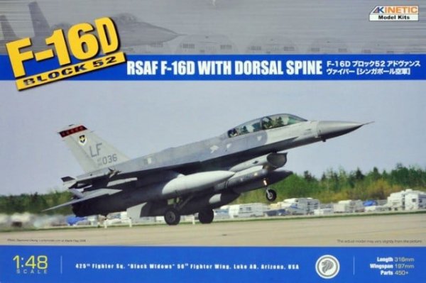 Kinetic K48007 F-16D Block 52 Singapore AF Advanced Viper A (with Dorsal Spine) (1:48)