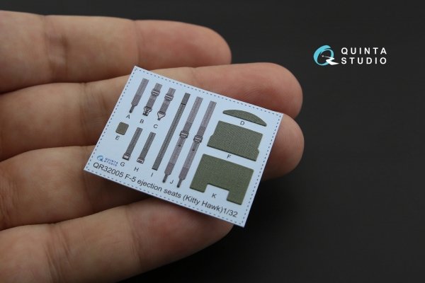 Quinta Studio QD32082 F-5F-2 3D-Printed coloured Interior on decal paper (KittyHawk) 1/32